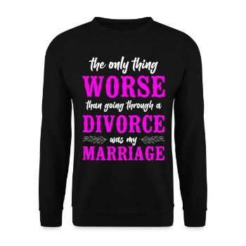 Happy Divorce Party The Only Thing - Unisex Pullover - Schwarz - Vorne - Alina (178cm) & Michal (187cm)