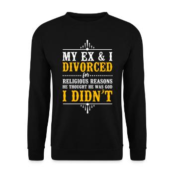 Bonne fête de divorce Mon ex et moi - Sweat-shirt Unisexe - noir - Devant - Alina (178cm) & Michal (187cm)
