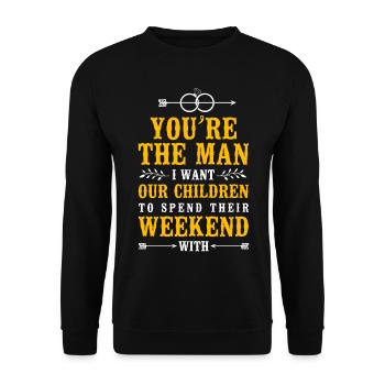 Happy Divorce Party You’re The Man - Sweat-shirt Unisexe - noir - Devant - Alina (178cm) & Michal (187cm)