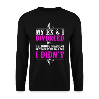 Bonne fête de divorce Mon ex et moi - Sweat-shirt Unisexe - noir - Devant - Alina (178cm) & Michal (187cm)