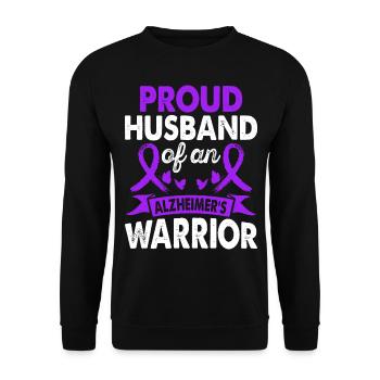 Husband of Alzheimer's Warrior Awareness Month - Unisex Sweatshirt - black - Front - Alina (178cm) & Michal (187cm)