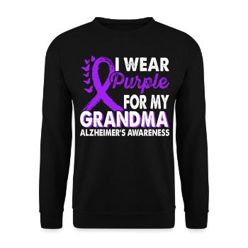 Wear purple for grandma support for the - Unisex Sweatshirt - black - Front - Alina (178cm) & Michal (187cm)
