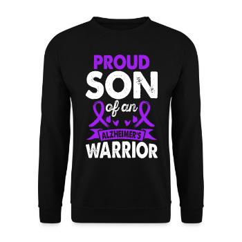 Son of Alzheimer's Warrior Awareness Month Lila - Unisex Sweatshirt - black - Front - Alina (178cm) & Michal (187cm)