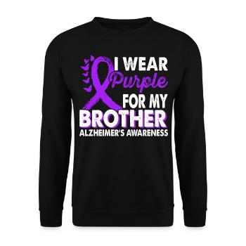 Wear purple for the support of the Brother - Unisex Sweatshirt - black - Front - Alina (178cm) & Michal (187cm)
