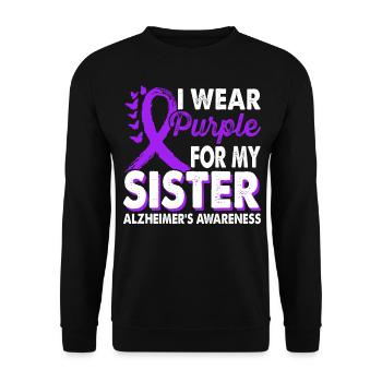 Portez du violet pour la Sœur Alzheimer - Sweat-shirt Unisexe - noir - Devant - Alina (178cm) & Michal (187cm)