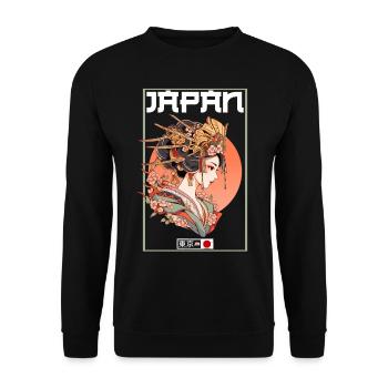 Tokyo Asia 80s Japanese Retro Geishas Geisha - Unisex Sweatshirt - black - Front - Alina (178cm) & Michal (187cm)