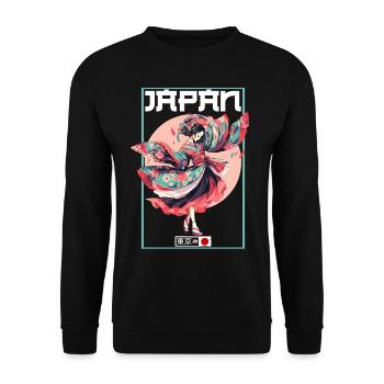 Tokyo Asia 80s Japanese Retro Geishas Geisha - Unisex Sweatshirt - black - Front - Alina (178cm) & Michal (187cm)
