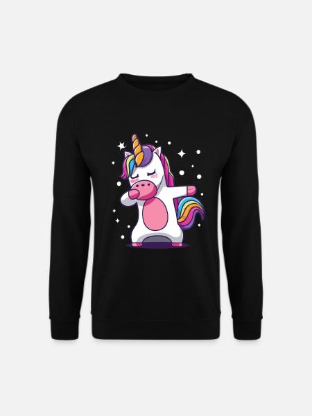 Dab Dabbing Unicorn Dabbendes Einhorn Tanz - Unisex Pullover - Schwarz