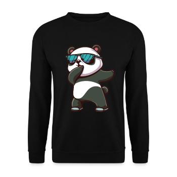 Panda Dabbing Panda Pandas Panda Baby - Unisex Sweatshirt - black - Front - Alina (178cm) & Michal (187cm)