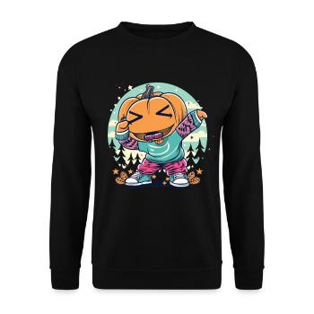 Pumpkin Dabbing Dab Pumpkin Dance Halloween Tendance Halloween - Sweat-shirt Unisexe - noir - Devant - Alina (178cm) & Michal (187cm)