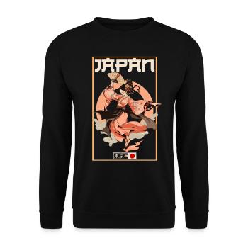 Tokyo Asia 80s Japanese Retro Geishas Geisha - Unisex Sweatshirt - black - Front - Alina (178cm) & Michal (187cm)