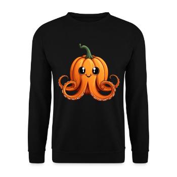 Octopus Pumpkin Lazy Halloween Party Costume for - Unisex Sweatshirt - black - Front - Alina (178cm) & Michal (187cm)
