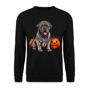Mastiff Napolitain Chien Citrouille Paresseux - Sweat-shirt Unisexe - noir - Devant - Alina (178cm) & Michal (187cm)