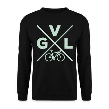 GVL Gravel Bike Fahrrad Radfahrer Radfahrerin - Unisex Pullover - Schwarz - Vorne - Alina (178cm) & Michal (187cm)