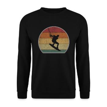 Kitesurf rétro Sunset Kitesurf - Sweat-shirt Unisexe - noir - Devant - Alina (178cm) & Michal (187cm)