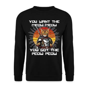 Chemise Chat Chat Cadeau Idée Mastic - Sweat-shirt Unisexe - noir - Devant - Alina (178cm) & Michal (187cm)