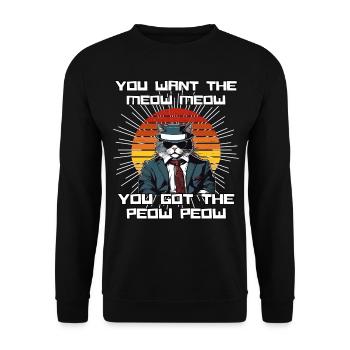 Chemise Chat Chat Cadeau Idée Mastic - Sweat-shirt Unisexe - noir - Devant - Alina (178cm) & Michal (187cm)