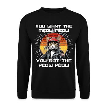 Chemise Chat Chat Cadeau Idée Mastic - Sweat-shirt Unisexe - noir - Devant - Alina (178cm) & Michal (187cm)