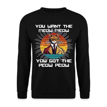 Chemise Chat Chat Cadeau Idée Mastic - Sweat-shirt Unisexe - noir - Devant - Alina (178cm) & Michal (187cm)