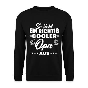 So sieht ein richtig cooler Opa aus Großvater - Unisex Pullover - Schwarz - Vorne - Alina (178cm) & Michal (187cm)