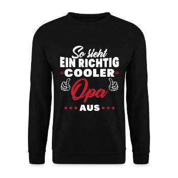 So sieht ein richtig cooler Opa aus Großvater - Unisex Pullover - Schwarz - Vorne - Alina (178cm) & Michal (187cm)