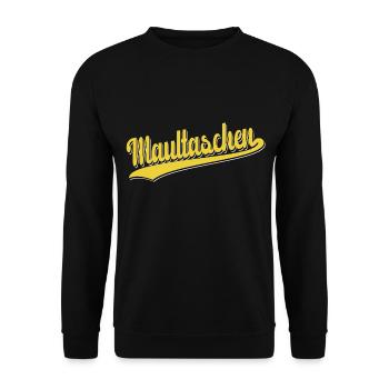 Maultaschen Outfit im vintage Retro Stil - Unisex Pullover - Schwarz - Vorne - Alina (178cm) & Michal (187cm)
