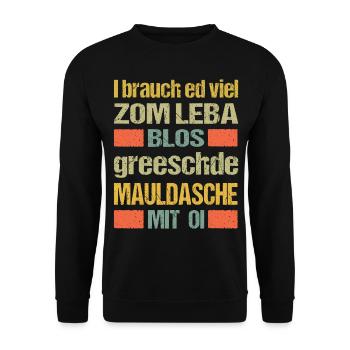 Maultaschen brauche ich zum leben - Unisex Pullover - Schwarz - Vorne - Alina (178cm) & Michal (187cm)