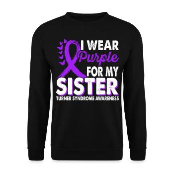 Wear purple for Awareness Month - Unisex Sweatshirt - black - Front - Alina (178cm) & Michal (187cm)