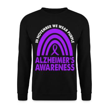 In November we wear the purple Alzheimer's - Unisex Sweatshirt - black - Front - Alina (178cm) & Michal (187cm)