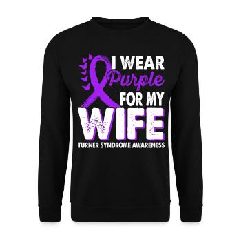 Wear purple to support the - Unisex Sweatshirt - black - Front - Alina (178cm) & Michal (187cm)