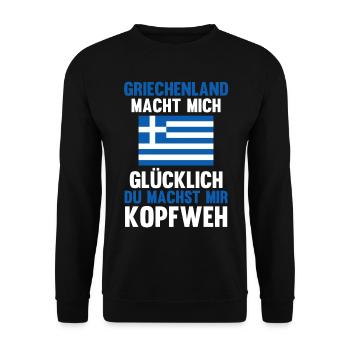 Griechen Grieche Griechenland - Unisex Pullover - Schwarz - Vorne - Alina (178cm) & Michal (187cm)
