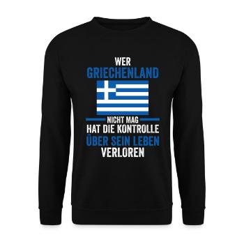 Griechen Grieche Griechenland - Unisex Pullover - Schwarz - Vorne - Alina (178cm) & Michal (187cm)
