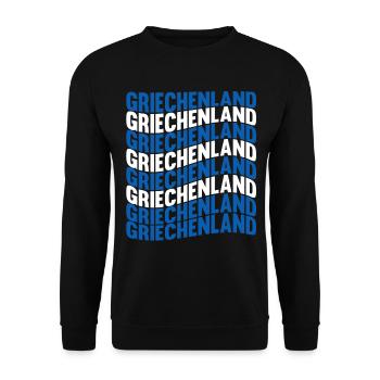 Griechen Grieche Griechenland - Unisex Pullover - Schwarz - Vorne - Alina (178cm) & Michal (187cm)