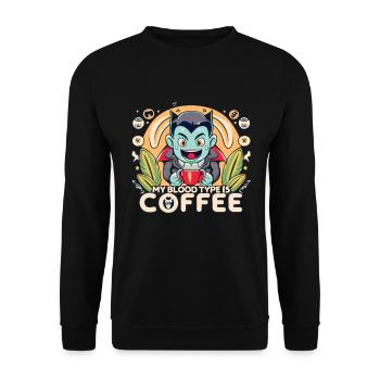 My Blood Type is Coffee - Unisex Sweatshirt - black - Front - Alina (178cm) & Michal (187cm)