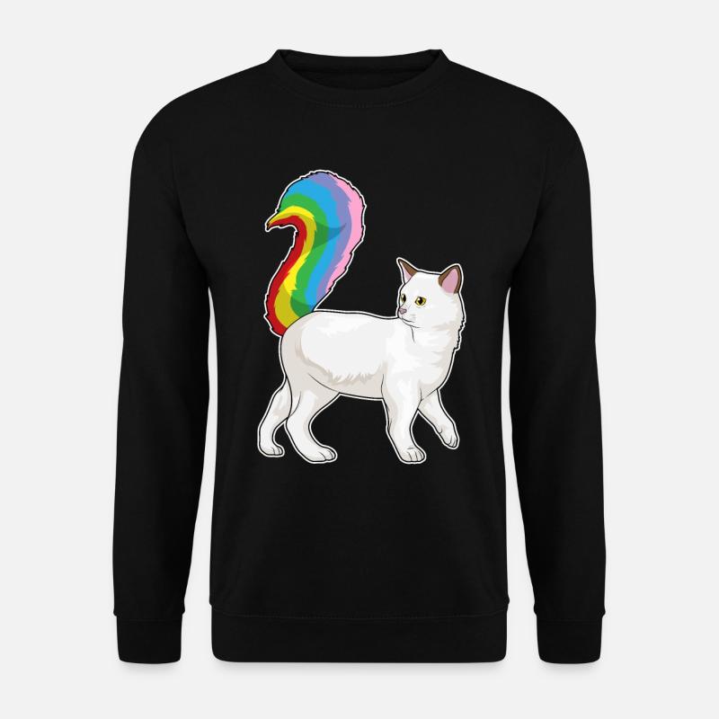 Katze Regenbogen - Unisex Pullover - Schwarz