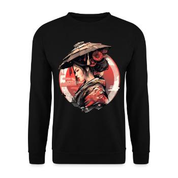 Asie 80s Samouraï Rétro Japonais Samouraï - Sweat-shirt Unisexe - noir - Devant - Alina (178cm) & Michal (187cm)