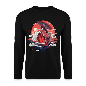 Asie 80s Samouraï Rétro Japonais Samouraï - Sweat-shirt Unisexe - noir - Devant - Alina (178cm) & Michal (187cm)