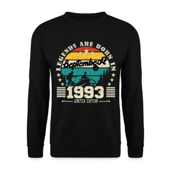 September 1993. Birthday gift September 1993 - Unisex Sweatshirt - black - Front - Alina (178cm) & Michal (187cm)