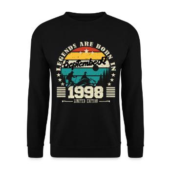 Septembre 1998. Cadeau anniversaire septembre 1998 - Sweat-shirt Unisexe - noir - Devant - Alina (178cm) & Michal (187cm)