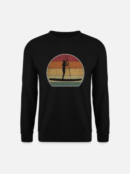Rétro Stand Up Paddle Sunset Paddle Paddle - Sweat-shirt Unisexe - noir