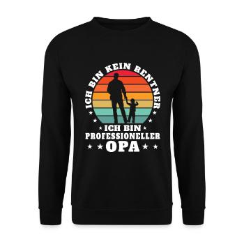 Ich Bin Kein Rentner Ich Bin Professioneller Opa - Unisex Pullover - Schwarz - Vorne - Alina (178cm) & Michal (187cm)