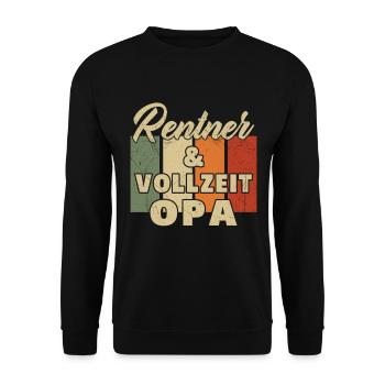 Rentner sondern Vollzeit Opa - Unisex Pullover - Schwarz - Vorne - Alina (178cm) & Michal (187cm)