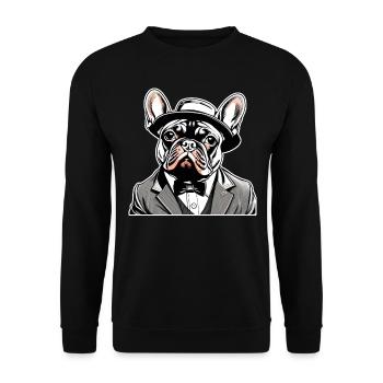 French Bulldog T Shirt Dog funny dog design Dogs - Unisex Sweatshirt - black - Front - Alina (178cm) & Michal (187cm)