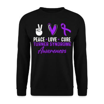 Peace Love Cure Turner Syndrome Awareness Month - Unisex Sweatshirt - black - Front - Alina (178cm) & Michal (187cm)
