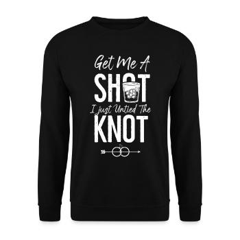 Happy Divorce Party Get Me A Shot - Unisex Sweatshirt - black - Front - Alina (178cm) & Michal (187cm)