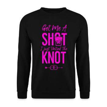 Happy Divorce Party Get Me A Shot - Unisex Sweatshirt - black - Front - Alina (178cm) & Michal (187cm)