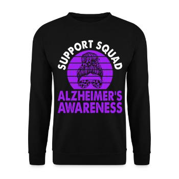 Support Squad Alzheimer's Awareness Month Purple - Unisex Sweatshirt - black - Front - Alina (178cm) & Michal (187cm)