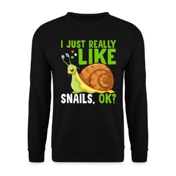 Snail lovers as well as snail owners, sluggish - Unisex Sweatshirt - black - Front - Alina (178cm) & Michal (187cm)