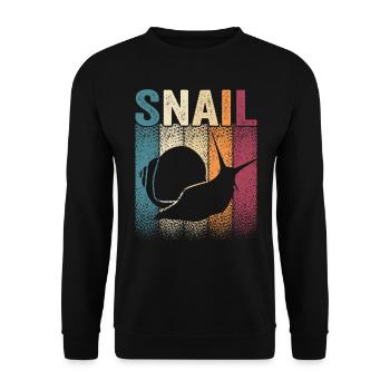 Snail Lover Retro Snail Owner Sluggish - Unisex Sweatshirt - black - Front - Alina (178cm) & Michal (187cm)