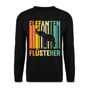 Elefant Elefanten - Unisex Pullover - Schwarz - Vorne - Alina (178cm) & Michal (187cm)
